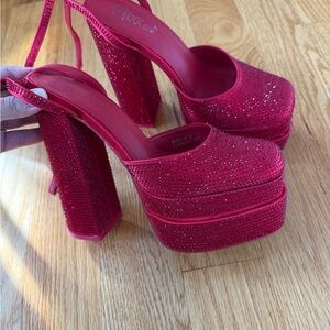 Elegant Red Platform Heels